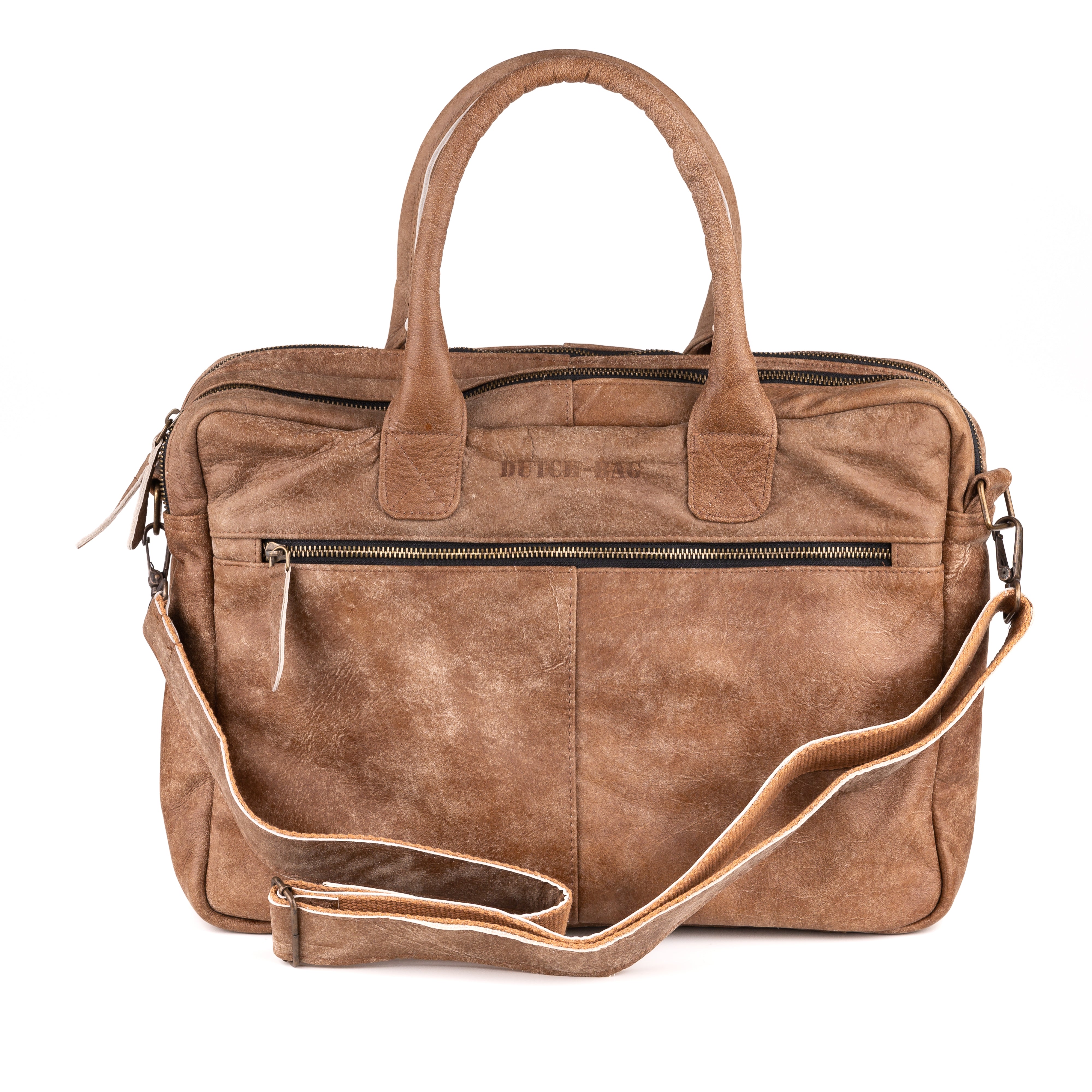 Amsterdam Leather Laptop Bag 17 Inch Mou - Concrete Leather