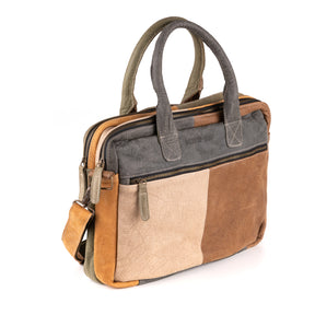 Amsterdam Leren Laptoptas 17 Inch Patchwork - Kenia Leder