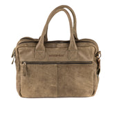Amsterdam Leren Laptoptas 17 Inch Olijf - Vintage Leder