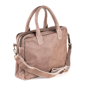 Amsterdam Leren Laptoptas 17 Inch Taupe - Vintage Leder