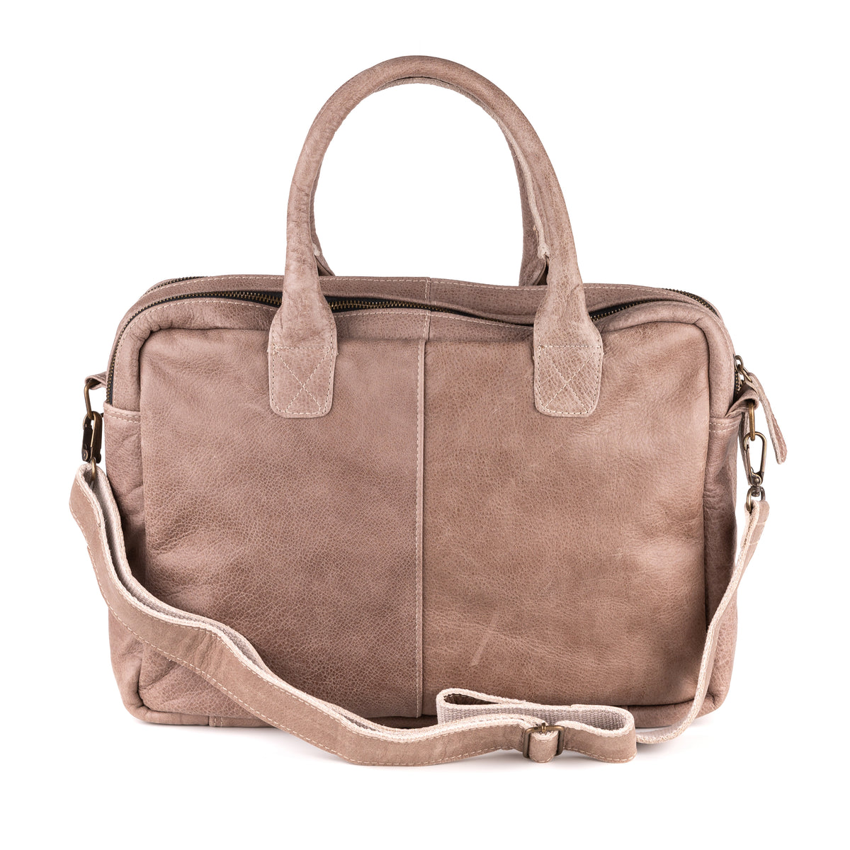 Amsterdam Leren Laptoptas 17 Inch Taupe - Vintage Leder