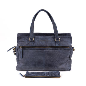 Arnhem Dames Handtas Leer Denim Blauw - Concrete Leder