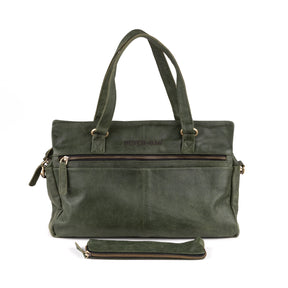 Arnhem Dames Handtas Leer Green - Concrete Leder