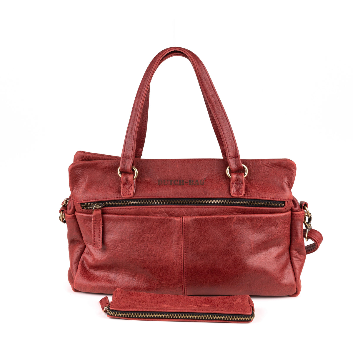 Arnhem Dames Handtas Leer Burgundi Rood - Vintage Leder