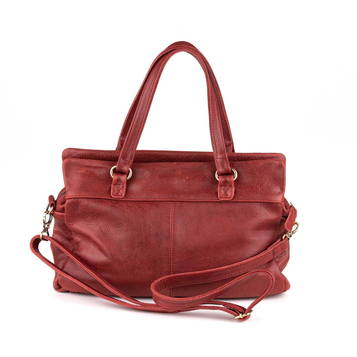 Arnhem Dames Handtas Leer Burgundi Rood - Vintage Leder
