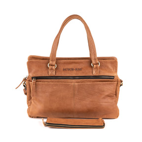 Arnhem Dames Handtas Leer Cognac - Vintage Leder
