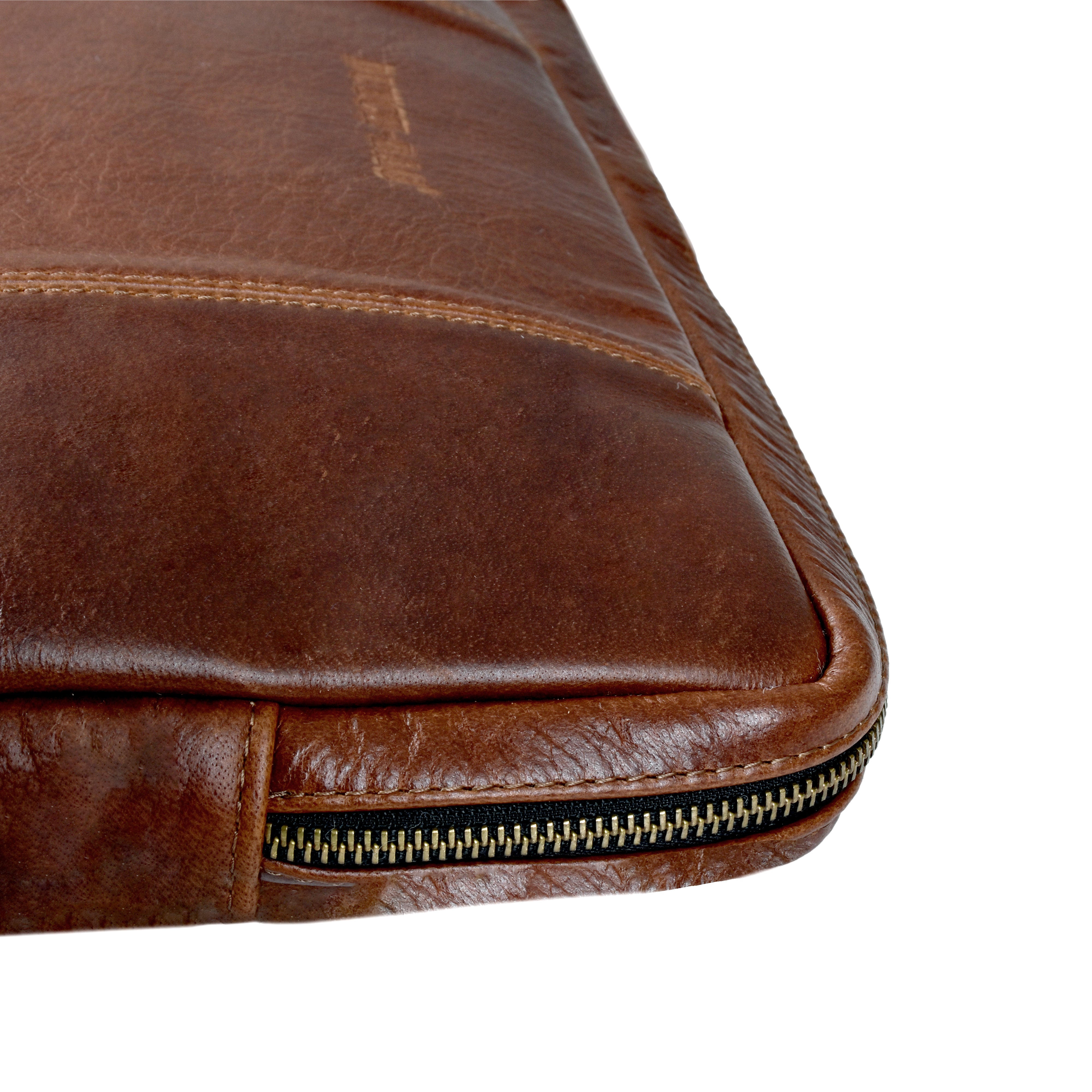 Leather Laptop Sleeve Wax Brown The Hague 14 inch