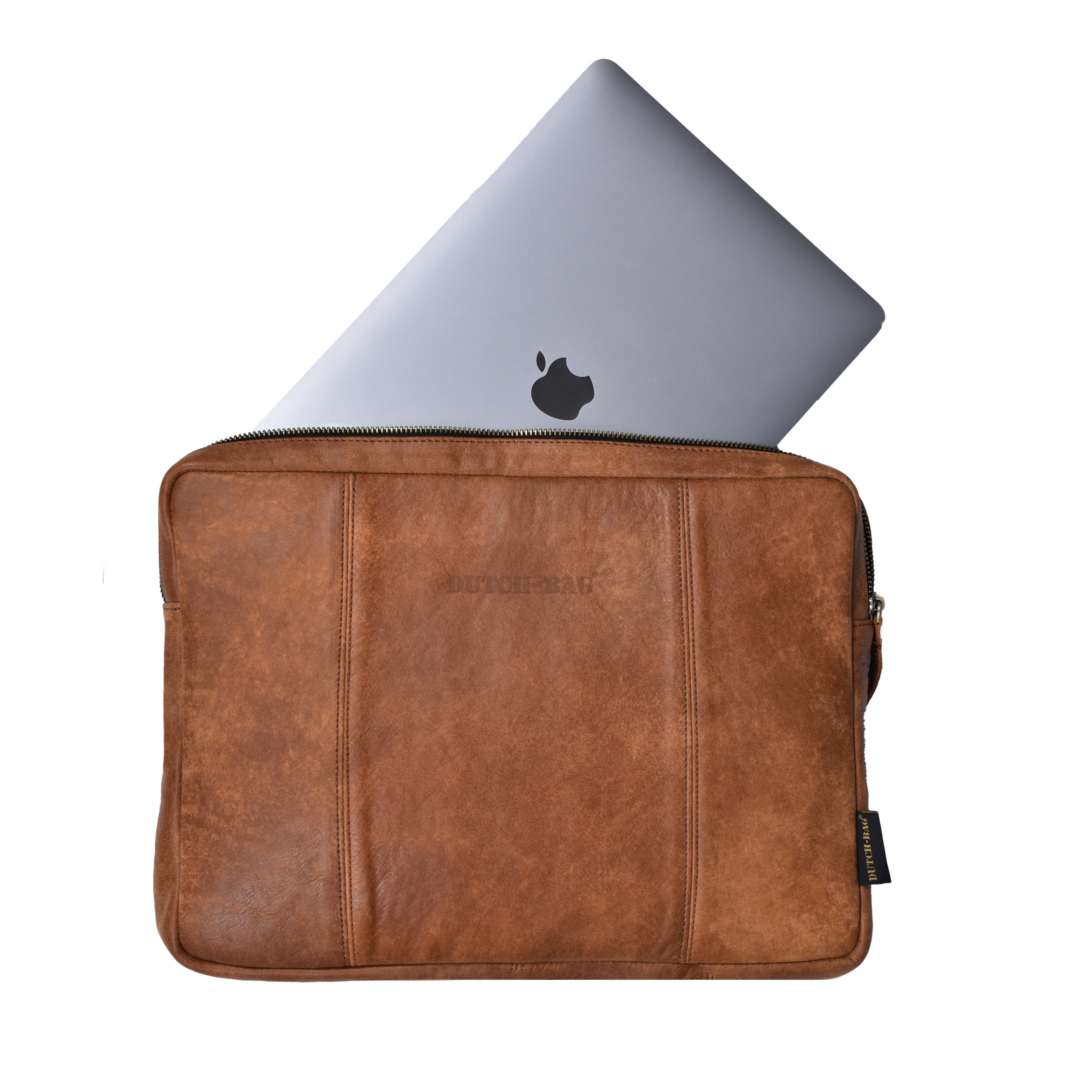 Leather Laptop Sleeve Cognac The Hague 15 inch