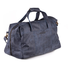 Zwolle Weekender aus Leder Denimblau - Betonleder