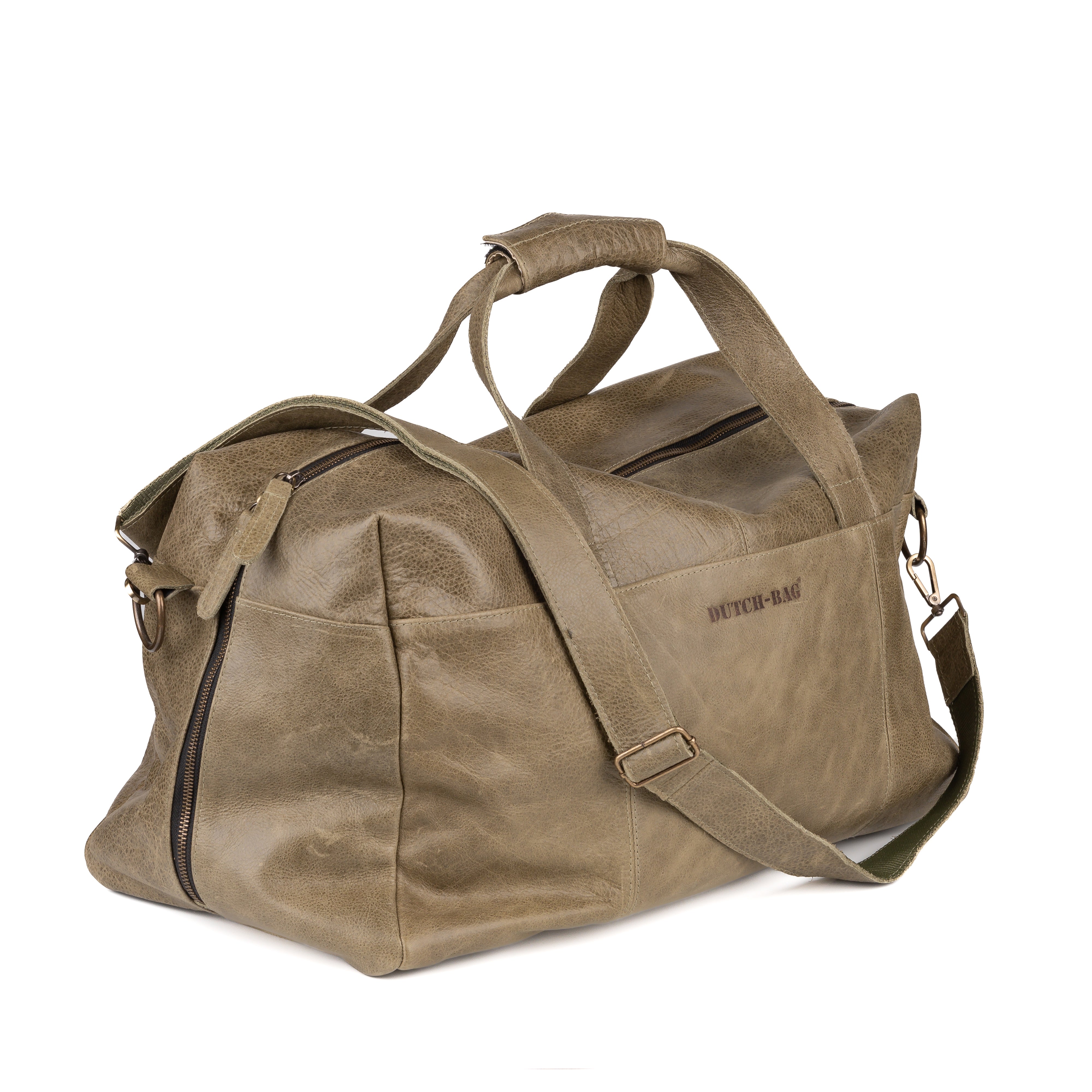 Zwolle Leather Weekend Bag Olive - Vintage Leather