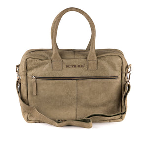 Breda Leather Laptop Bag 17 Inch Olive - Kenya Leather