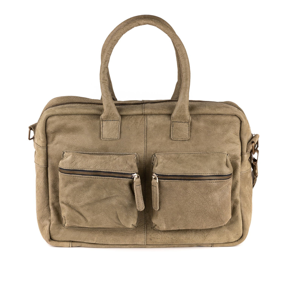 Breda Leather Laptop Bag 17 Inch Olive - Kenya Leather