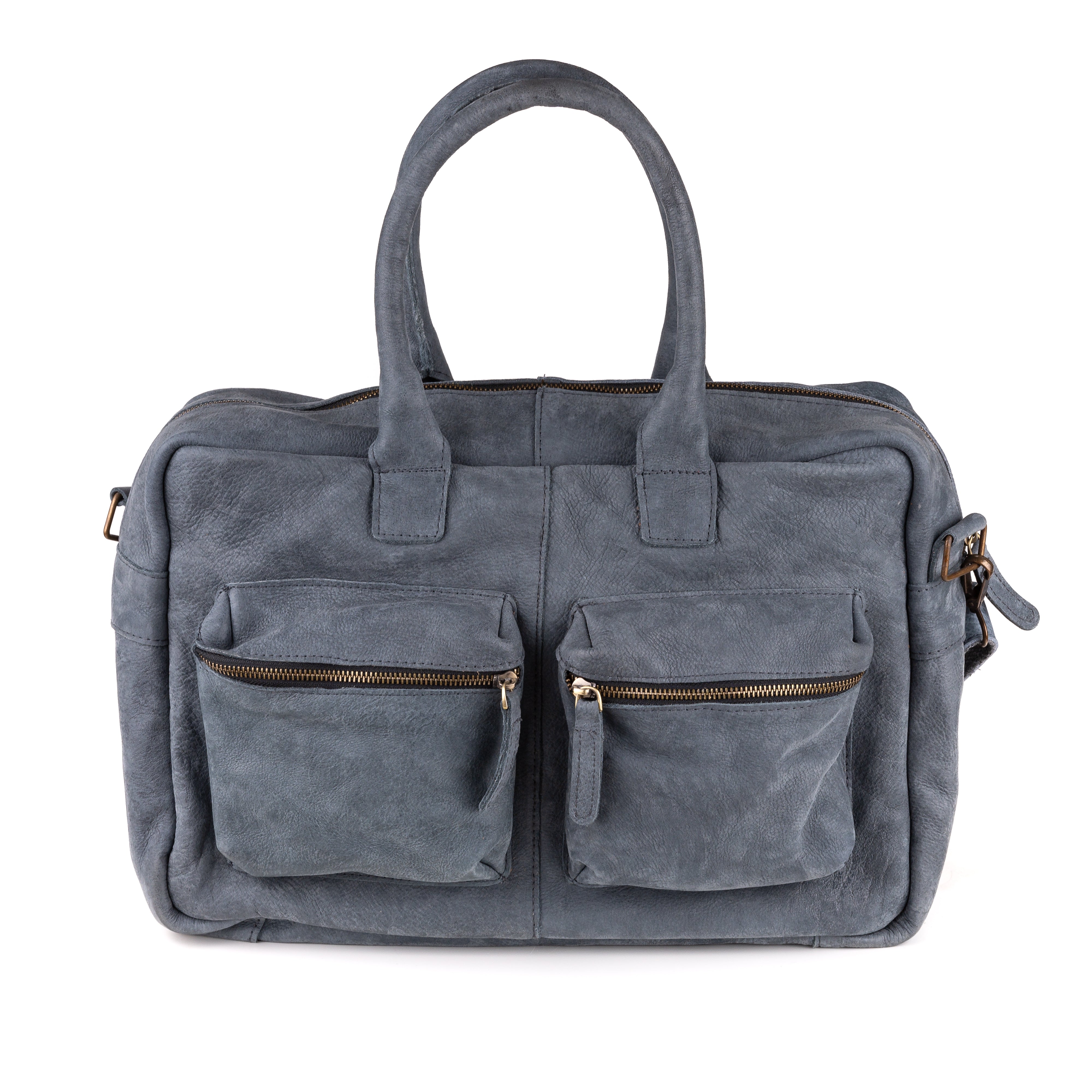 Breda Leren Laptoptas 17 Inch Denim Blauw - Concrete Leder