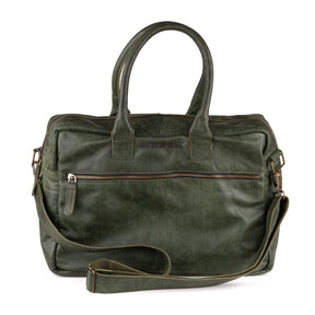 Breda Leren Laptoptas 17 Inch Groen - Concrete Leder