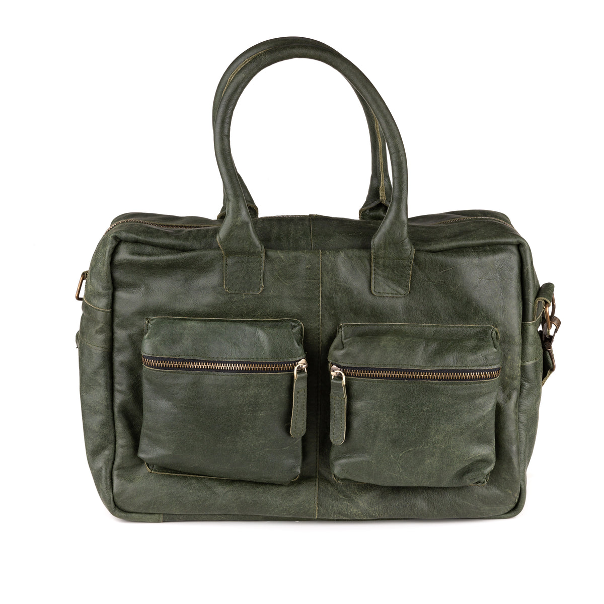 Breda Leren Laptoptas 17 Inch Groen - Concrete Leder