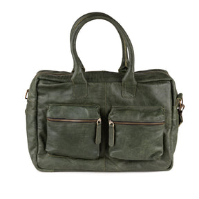 Breda Leren Laptoptas 17 Inch Groen - Concrete Leder