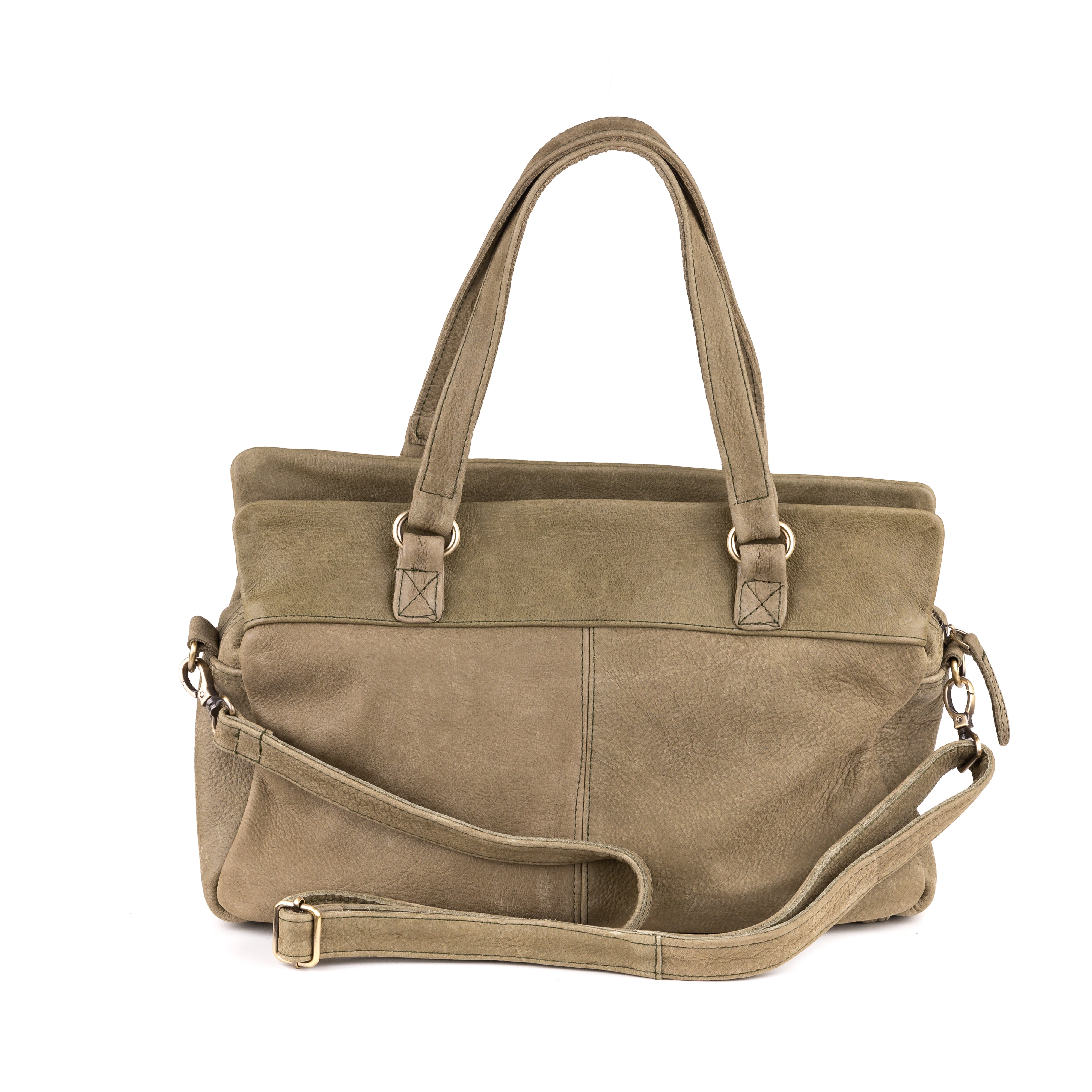 Arnhem Ladies Handbag Leather Taupe - Kenya leather