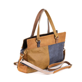 Arnhem Ladies Handbag Leather Patchwork - Kenya Leather