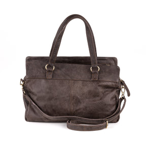 Arnhem Ladies Handbag Leather Espresso - Concrete leather