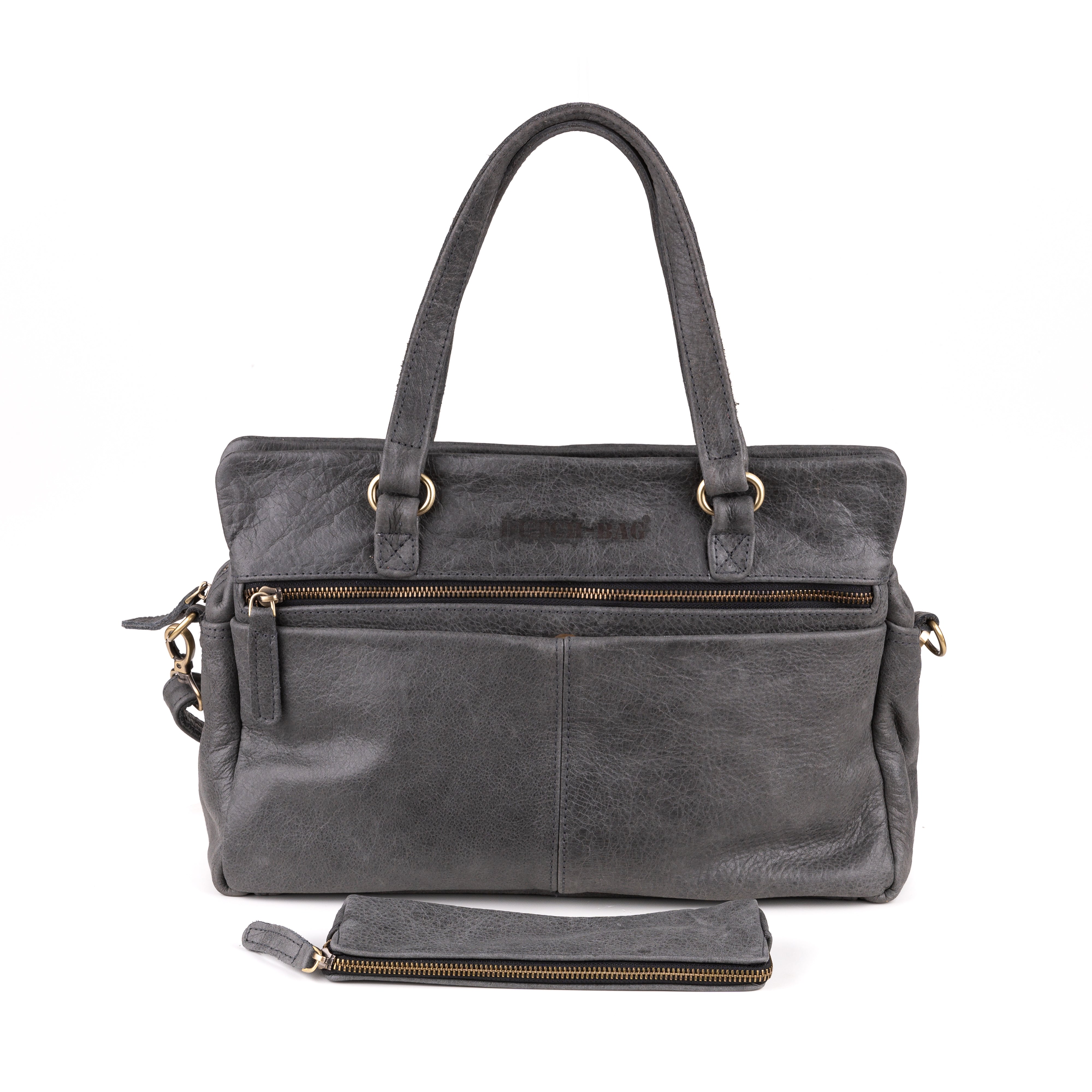 Arnhem Ladies Handbag Leather Anthracite - Vintage leather