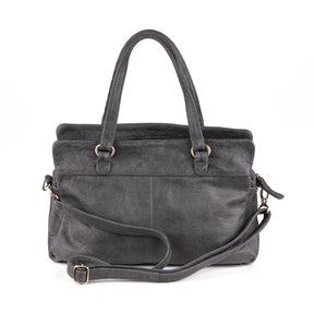 Arnhem Dames Handtas Leer Antraciet - Vintage leder