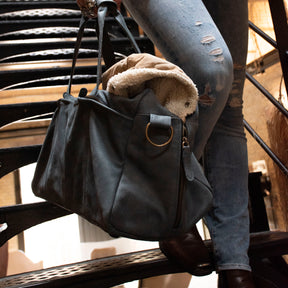 Zwolle Leren Weekendtas Denim Blauw - Kenia Leder